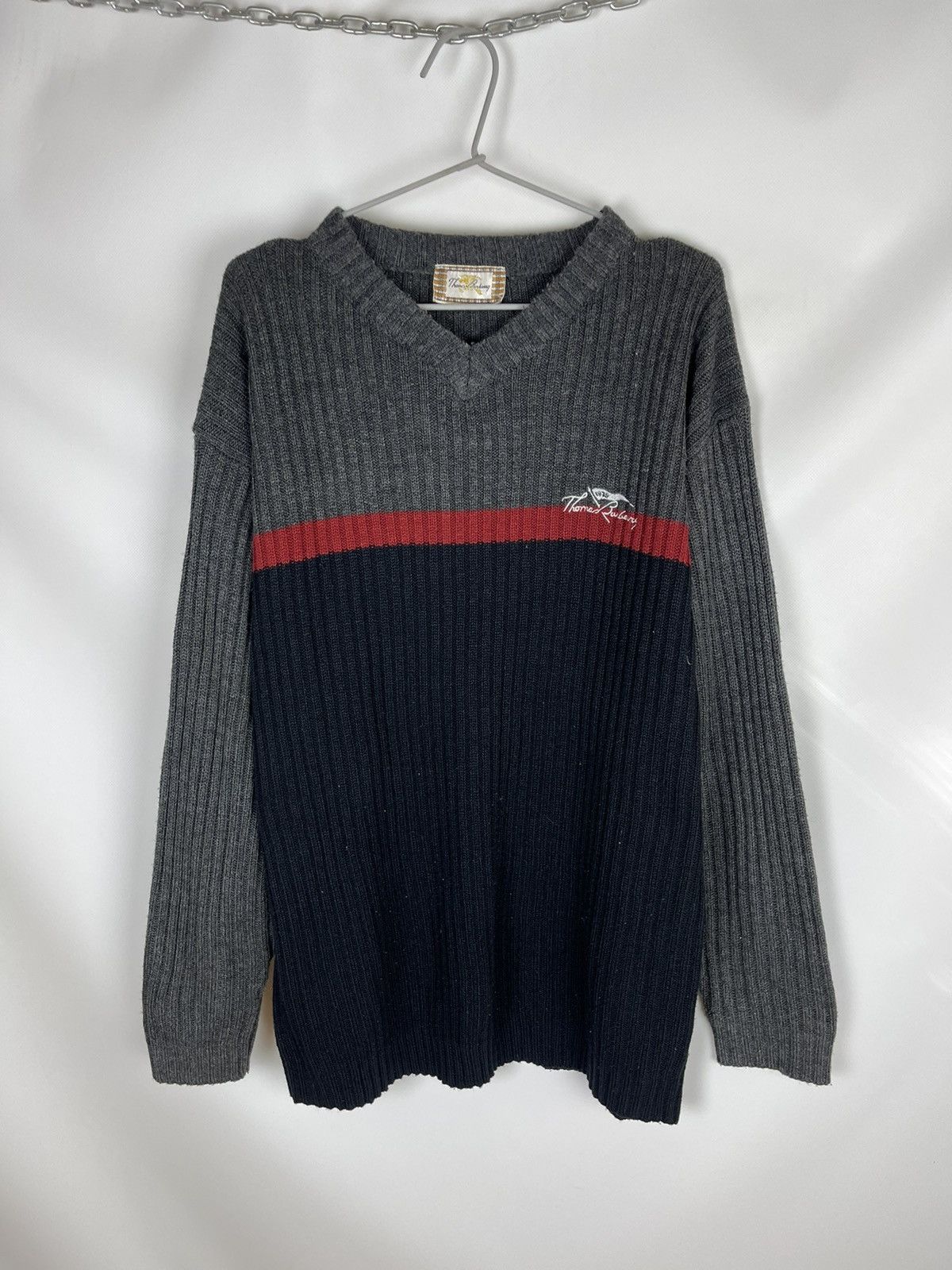 Burberry Thomas Burberry vintage embroidered logo sweater knitted Size US XL / EU 56 / 4 - 1 Thumbnail