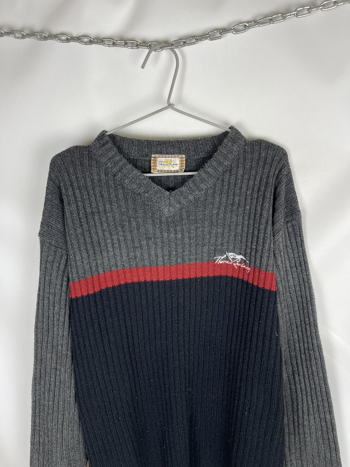 Burberry Thomas Burberry vintage embroidered logo sweater knitted Size US XL / EU 56 / 4 - 4 Thumbnail