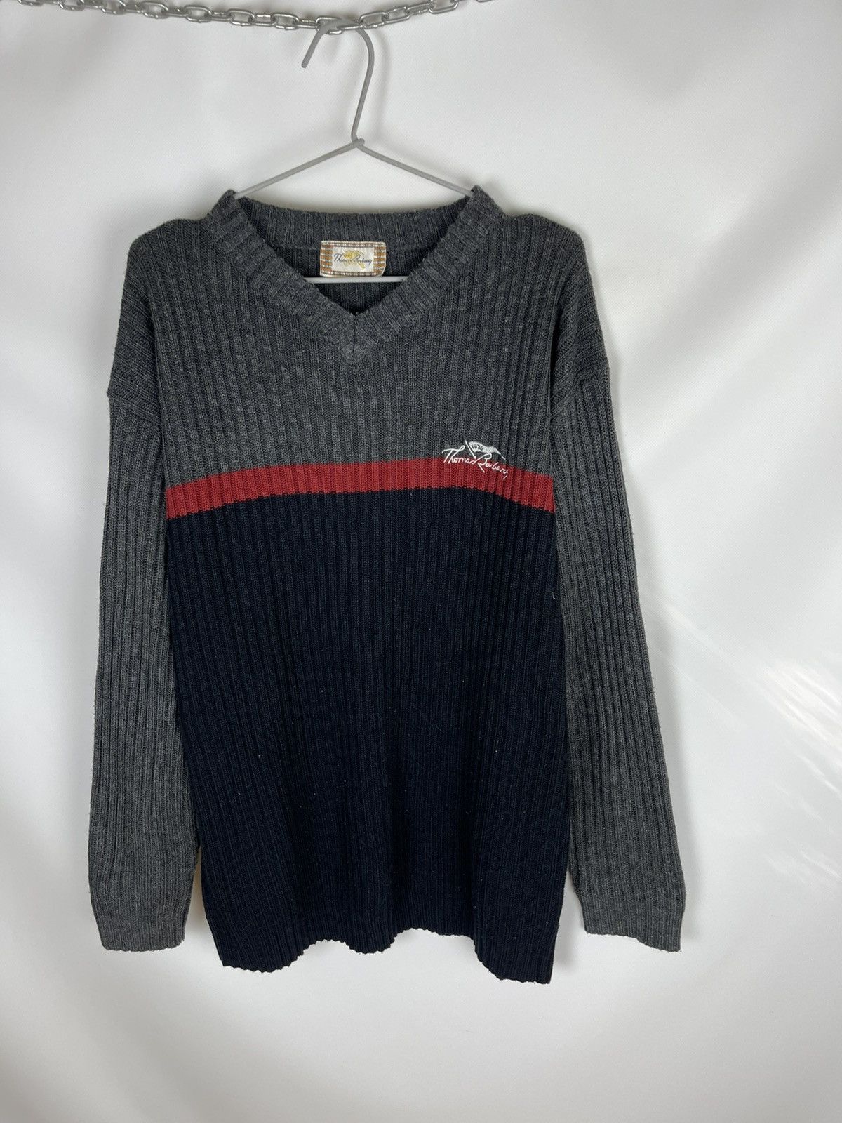 Burberry Thomas Burberry vintage embroidered logo sweater knitted Size US XL / EU 56 / 4 - 7 Thumbnail