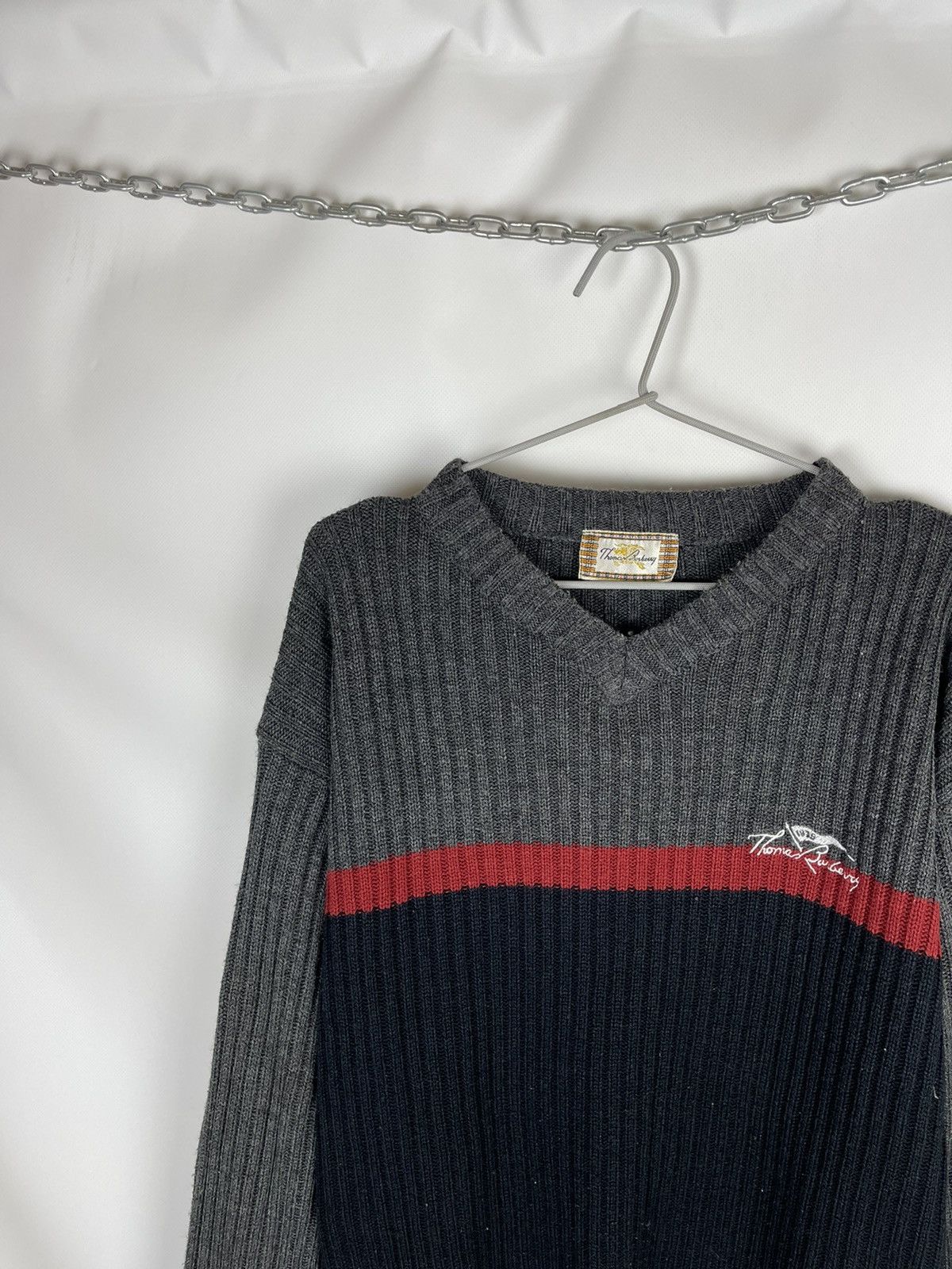 Burberry Thomas Burberry vintage embroidered logo sweater knitted Size US XL / EU 56 / 4 - 2 Thumbnail