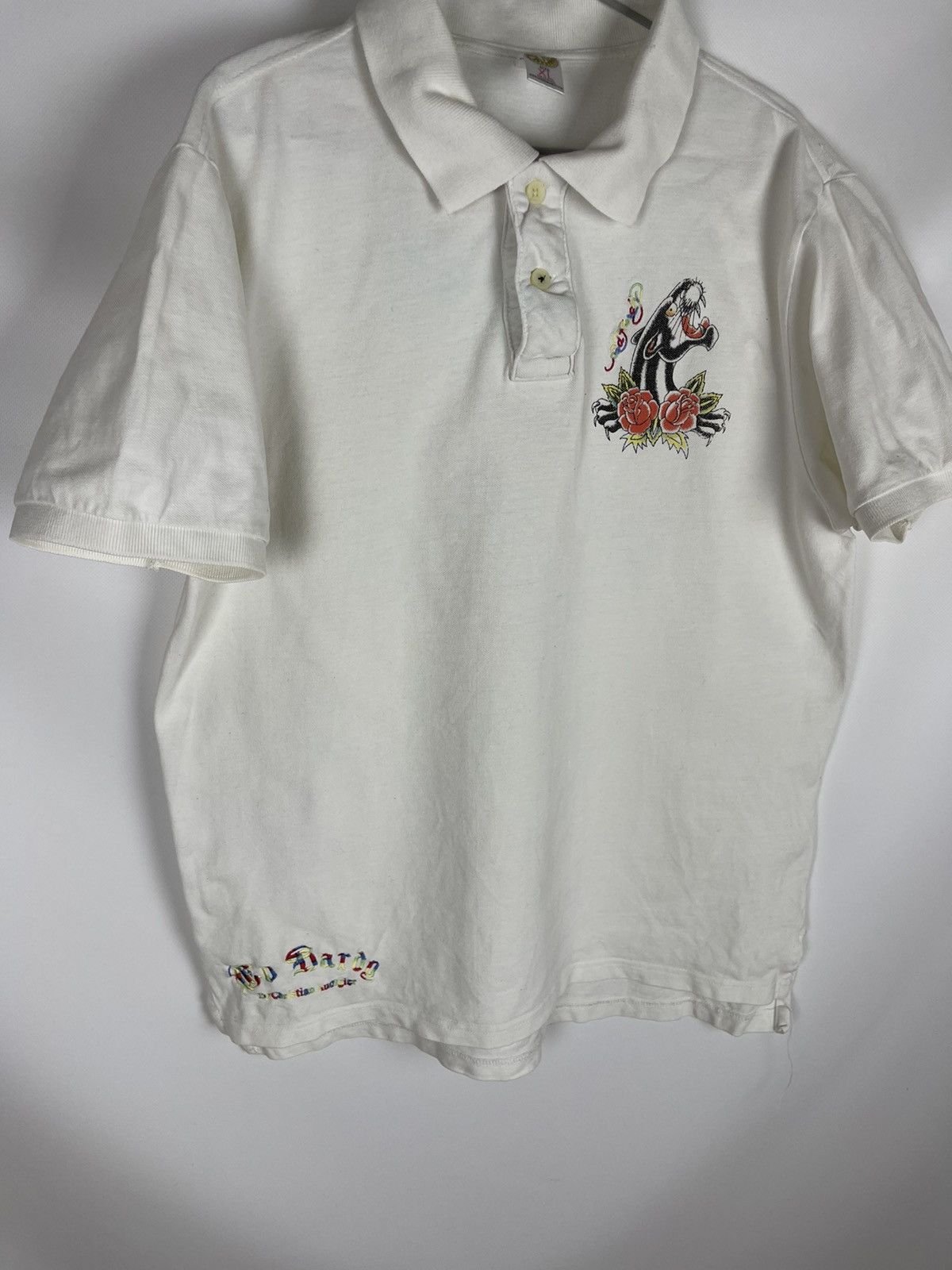 Christian Audigier Ed Hardy by Christian Audigier big logo polo tee shirt Size US XL / EU 56 / 4 - 7 Thumbnail
