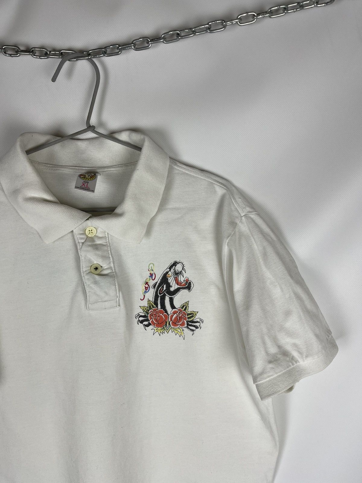 Christian Audigier Ed Hardy by Christian Audigier big logo polo tee shirt Size US XL / EU 56 / 4 - 4 Thumbnail