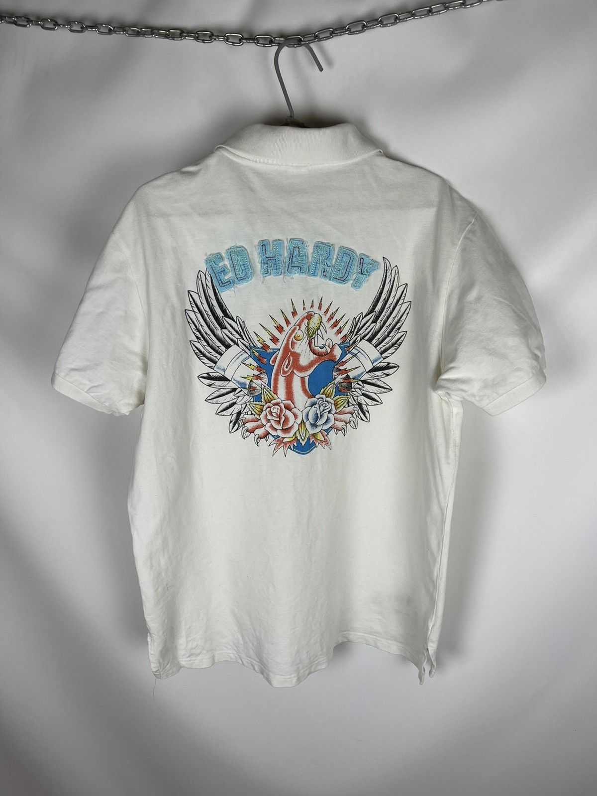 Christian Audigier Ed Hardy by Christian Audigier big logo polo tee shirt Size US XL / EU 56 / 4 - 1 Thumbnail