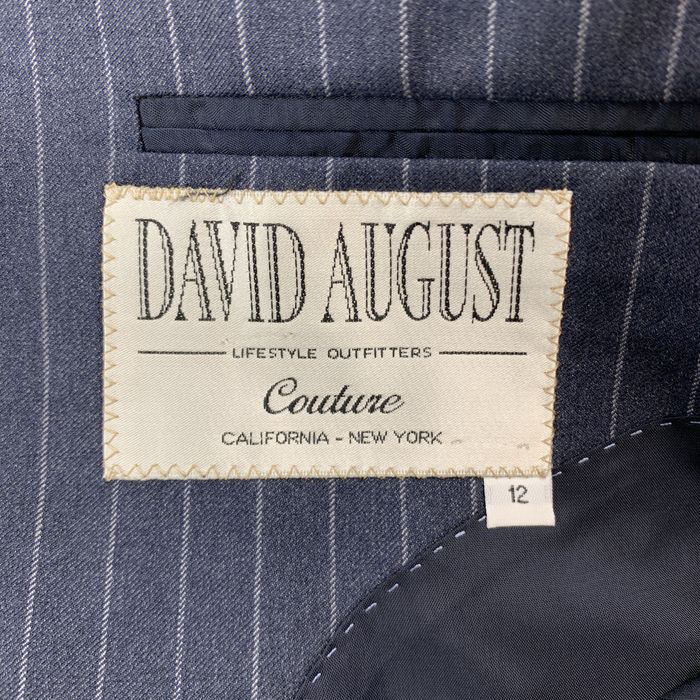 David August Navy & Gray Stripe Wool Peak Lapel 34 x 30 Suit Grailed