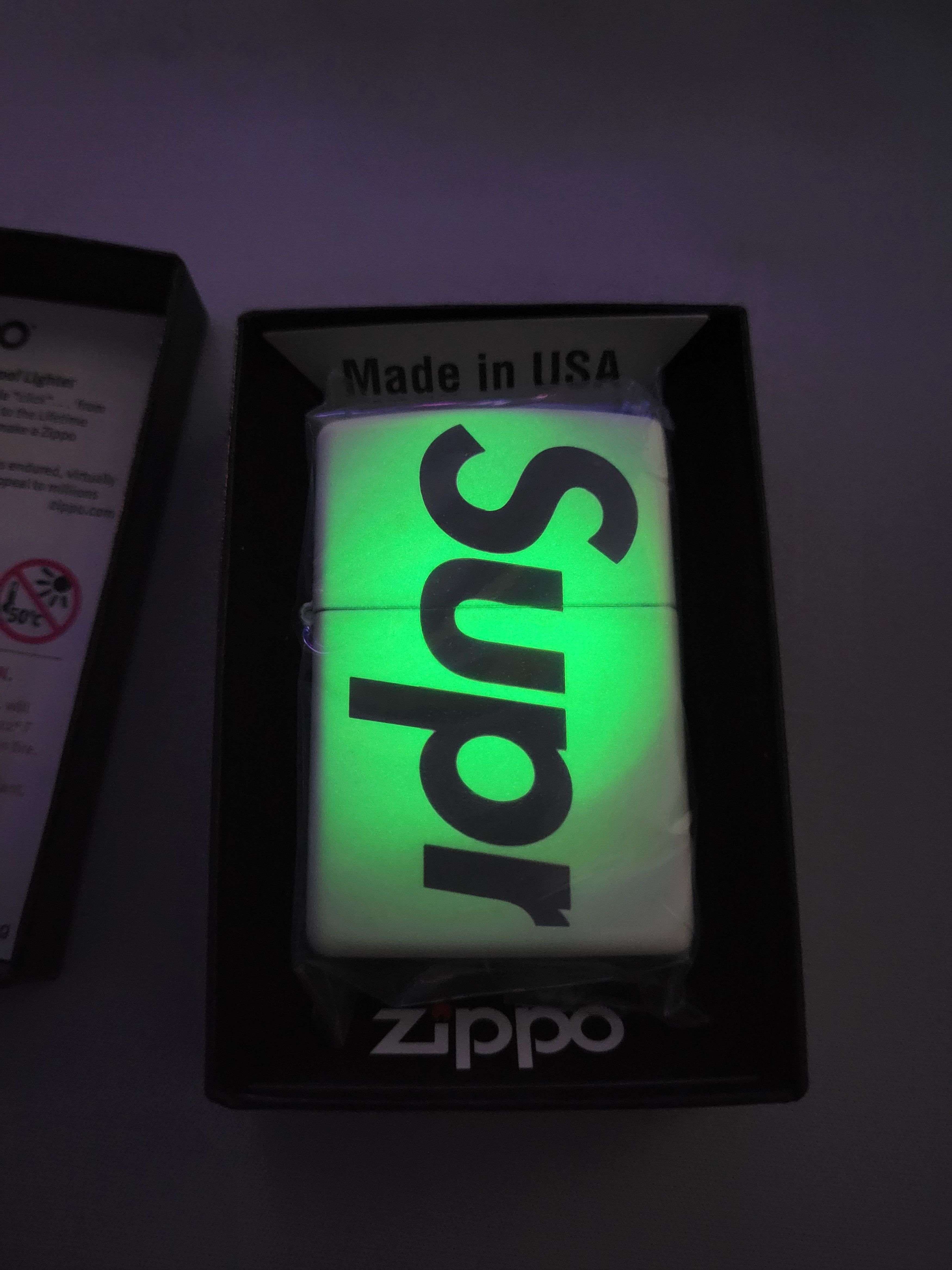 Supreme Supreme Glow In The Dark Zippo | Grailed