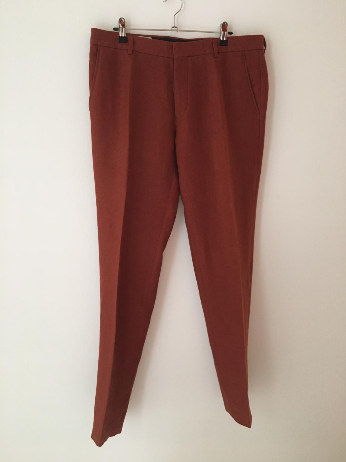 AMI [LAST DROP] 100% Organic Brick Linen trousers Size US 32 / EU 48 - 1 Thumbnail