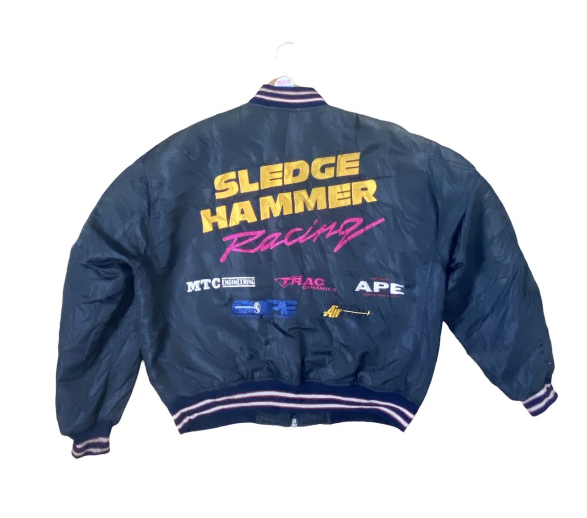 Vintage Yellow Corn BRP Sledge Hammer Racing Bomber jacket Size US L / EU 52-54 / 3 - 1 Thumbnail