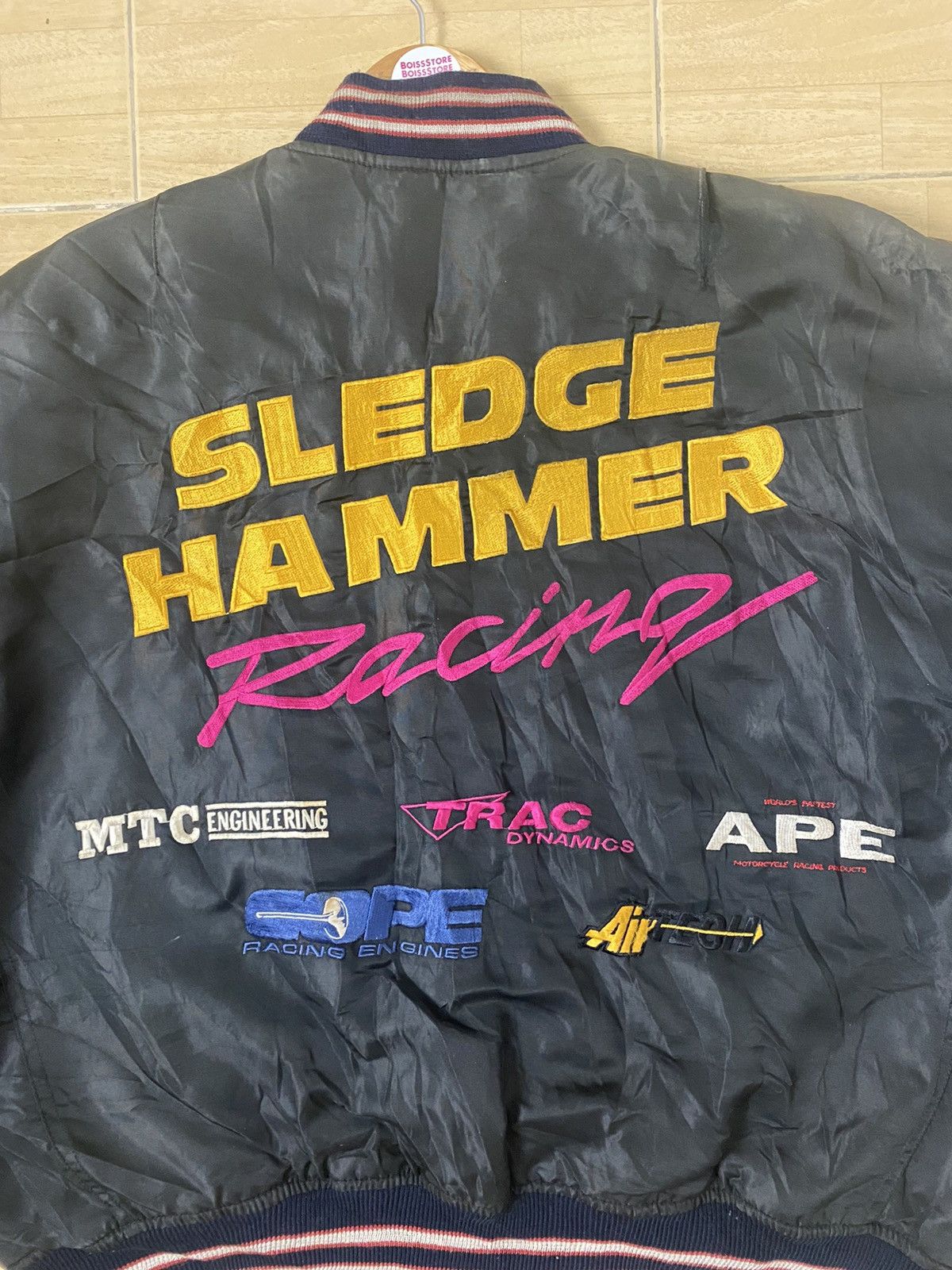 Vintage Yellow Corn BRP Sledge Hammer Racing Bomber jacket Size US L / EU 52-54 / 3 - 3 Thumbnail
