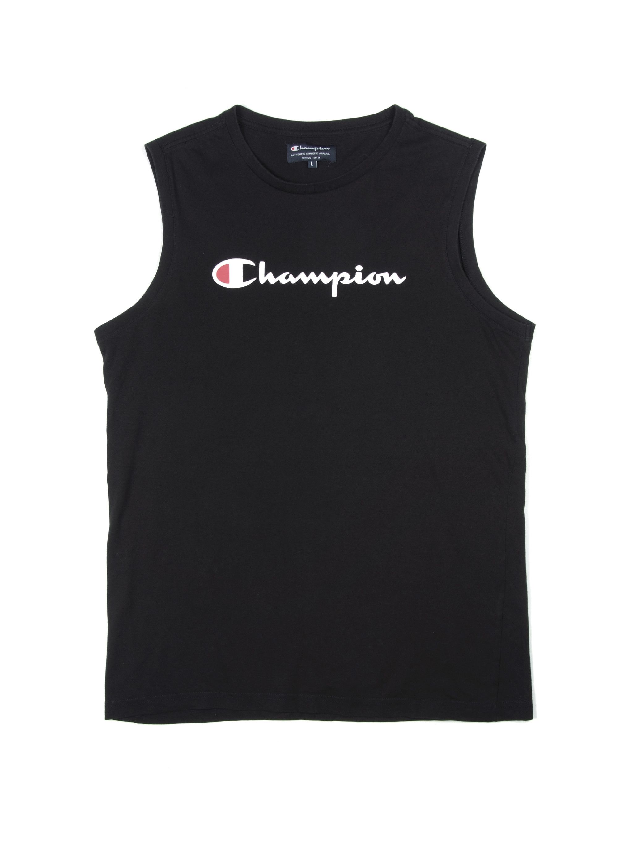 Champion Vintage Champion Big Logo Black Tank Top (L) Size US L / EU 52-54 / 3 - 1 Thumbnail