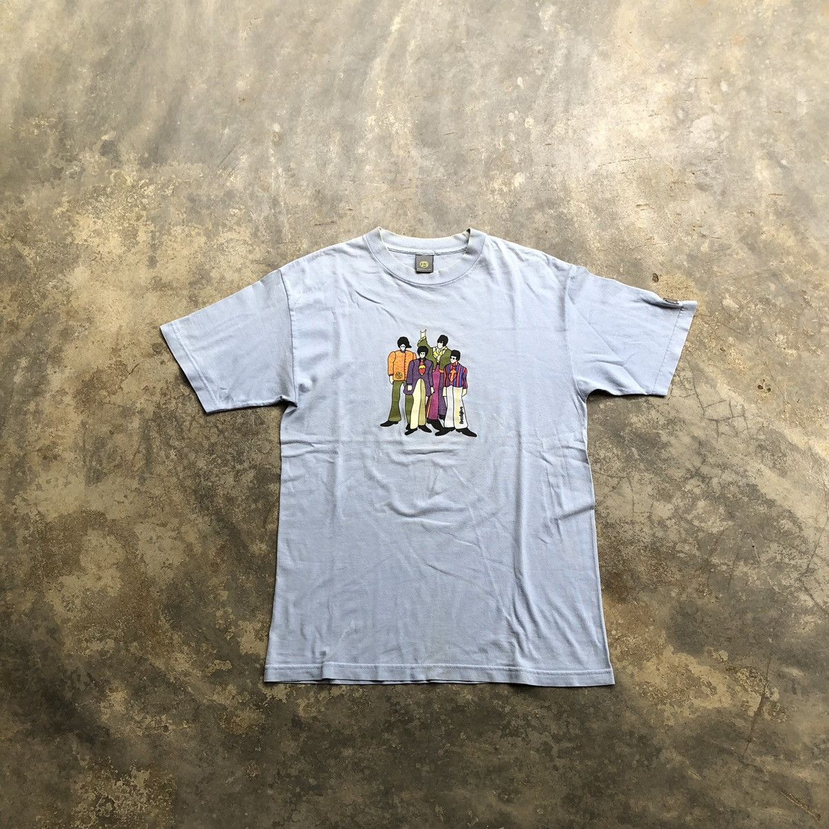 image of Freshjive The Beatles Yellow Submarine T Shirt in Blue, Men's (Size Medium)
