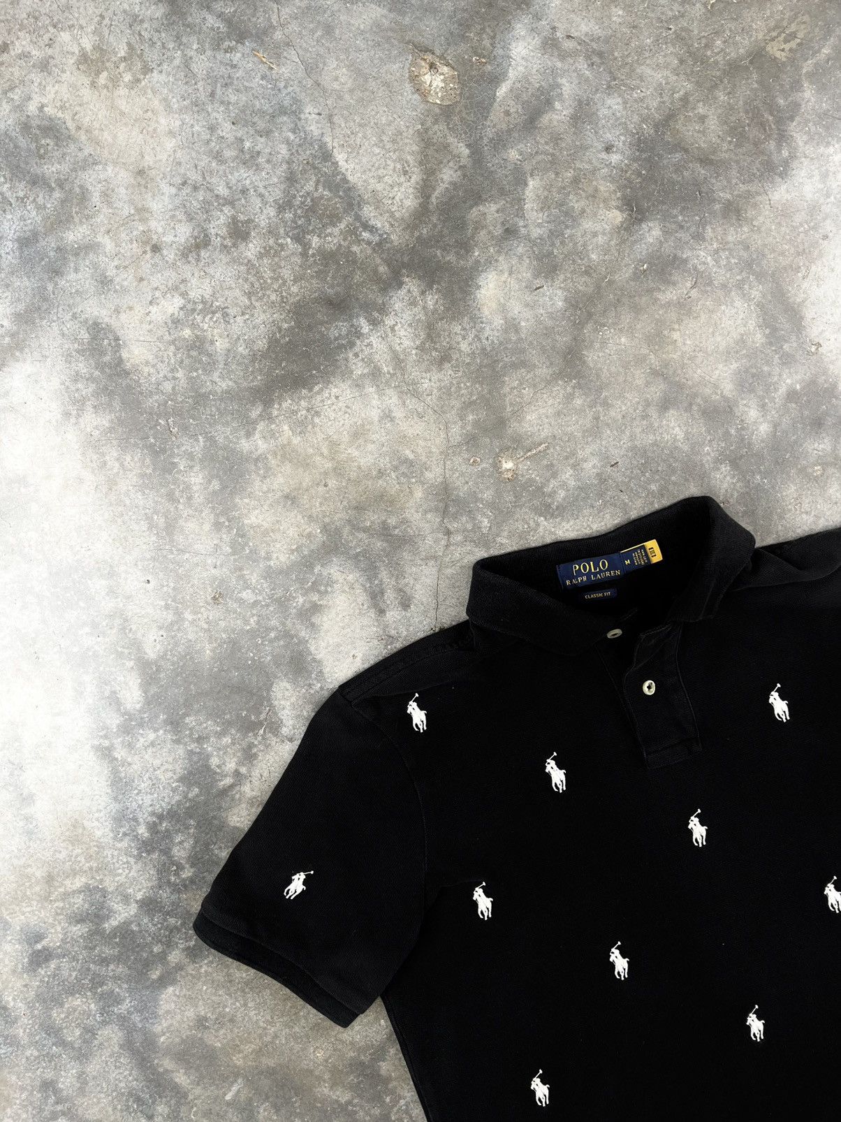Polo Ralph Lauren Polo Ralph Lauren All Over Logo Shirt Black + White Medium Size US M / EU 48-50 / 2 - 2 Thumbnail