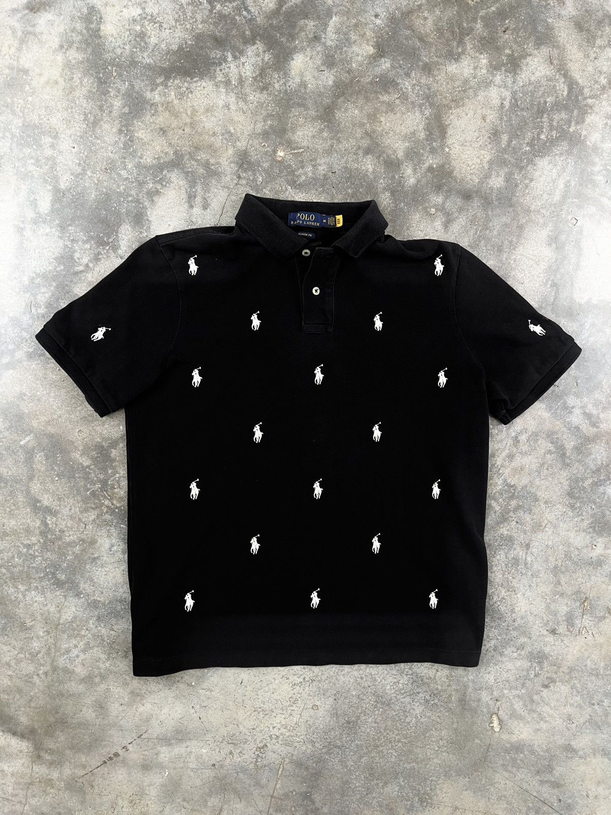 Polo Ralph Lauren Polo Ralph Lauren All Over Logo Shirt Black + White Medium Size US M / EU 48-50 / 2 - 1 Thumbnail