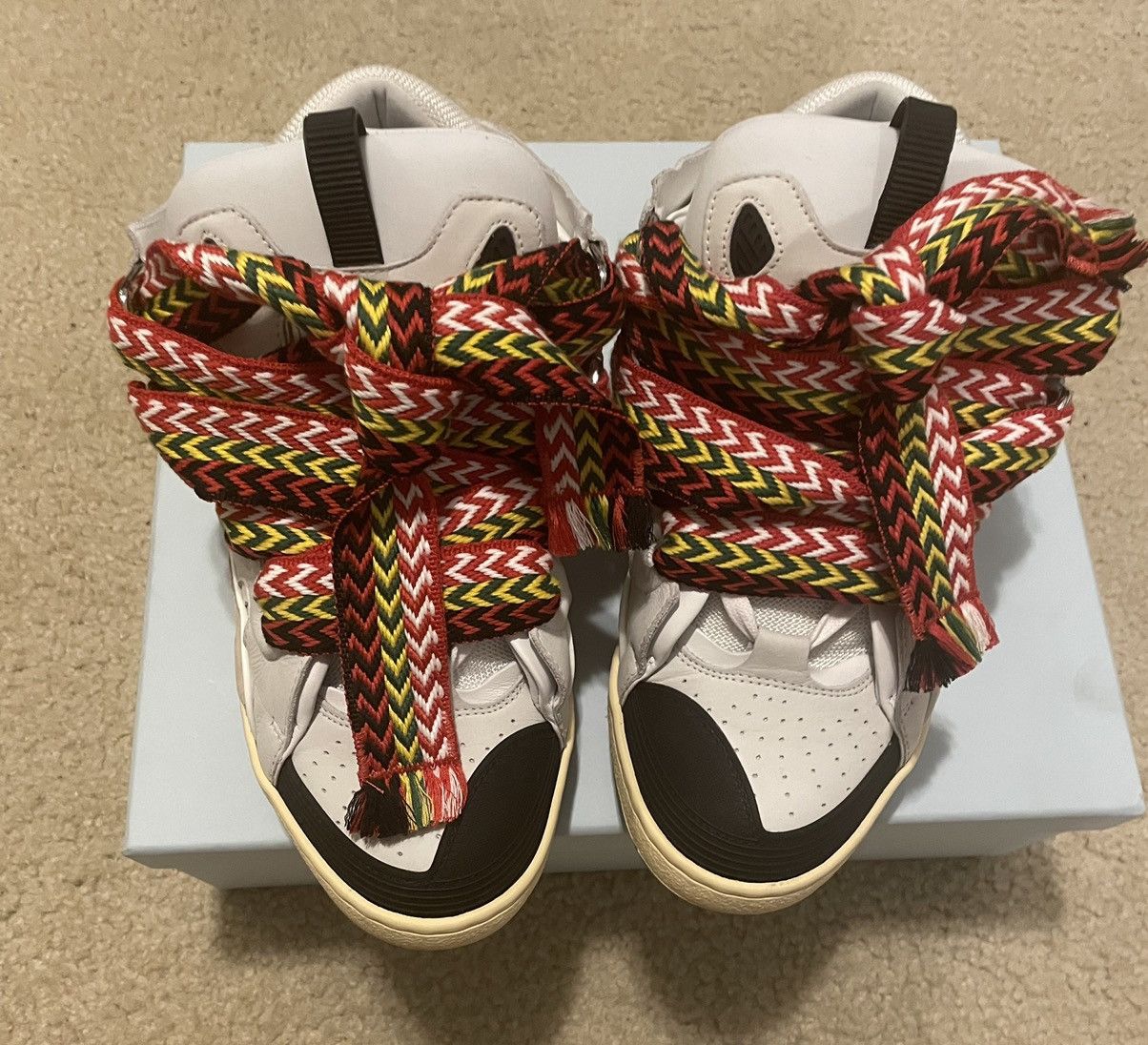Lanvin Lanvin Curb Sneakers White/Multicolor Size 43 EU/10 US Size US 10 / EU 43 - 1 Thumbnail
