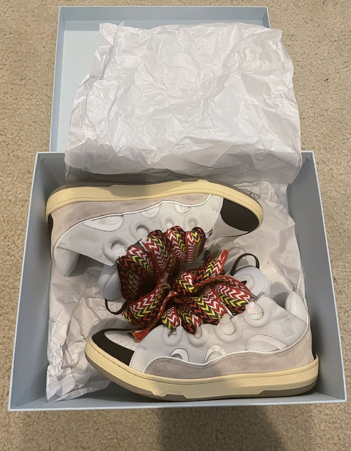 Lanvin Lanvin Curb Sneakers White/Multicolor Size 43 EU/10 US Size US 10 / EU 43 - 2 Thumbnail