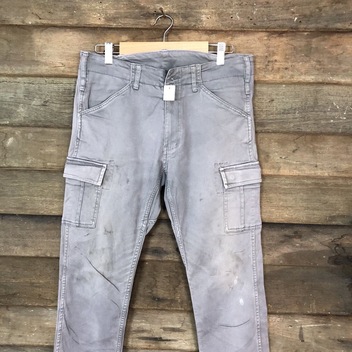 Japanese Brand × StraightFaded Gladiator Blue Faded multi pocket tactical Cargo Pants #4455 Size US 29 - 2 Thumbnail