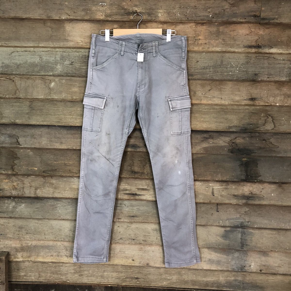Japanese Brand × StraightFaded Gladiator Blue Faded multi pocket tactical Cargo Pants #4455 Size US 29 - 1 Thumbnail