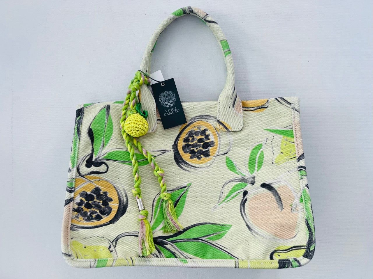 Vince Camuto Orla Lemon Print Canvas Tote Bag