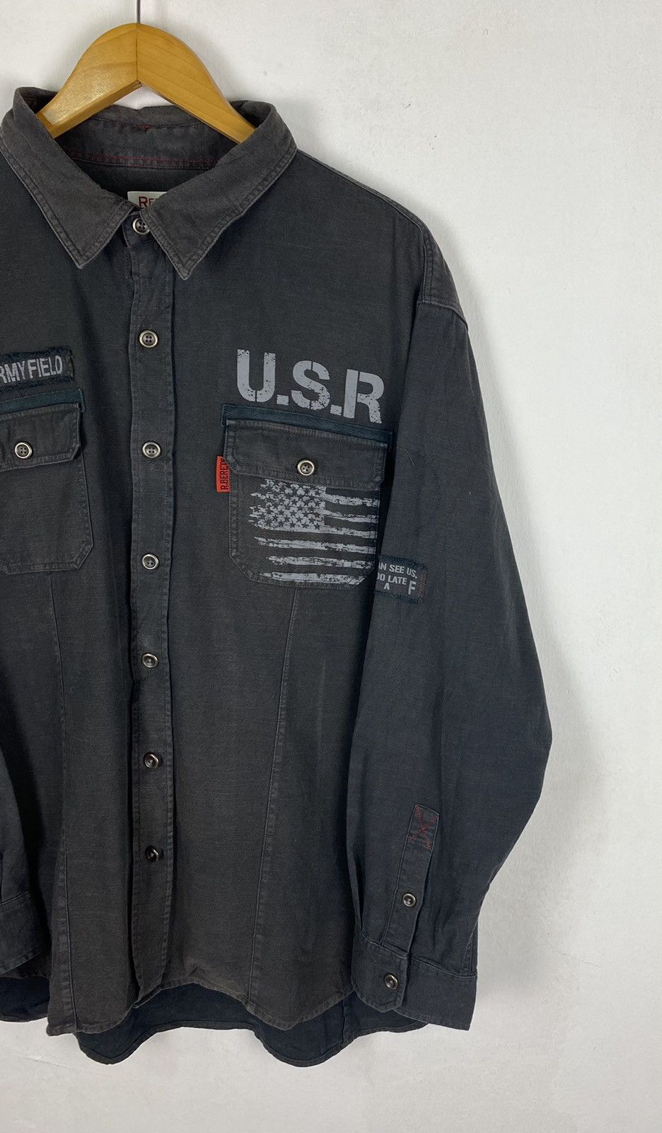 Japanese Brand × Vintage Japanese Brand Red Berets Double Pocket U.S.R Army Patch LS Size US XXL / EU 58 / 5 - 2 Thumbnail
