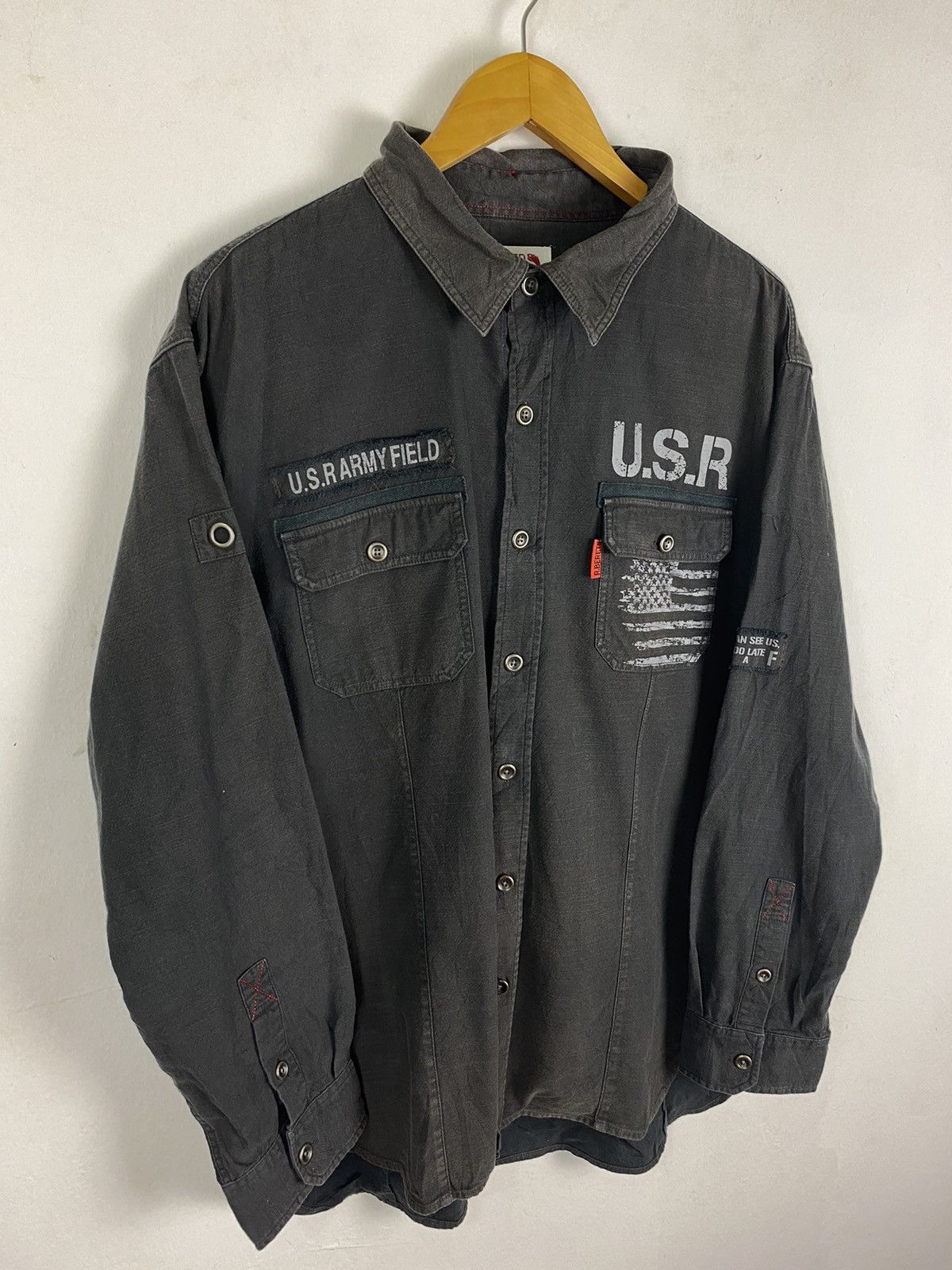 Japanese Brand × Vintage Japanese Brand Red Berets Double Pocket U.S.R Army Patch LS Size US XXL / EU 58 / 5 - 6 Thumbnail