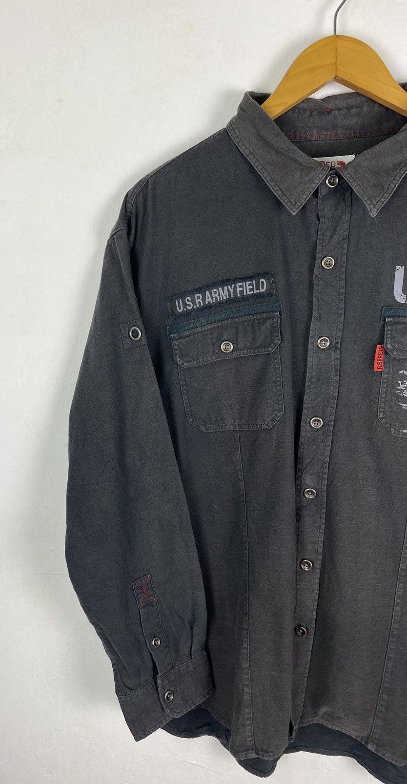 Japanese Brand × Vintage Japanese Brand Red Berets Double Pocket U.S.R Army Patch LS Size US XXL / EU 58 / 5 - 3 Thumbnail