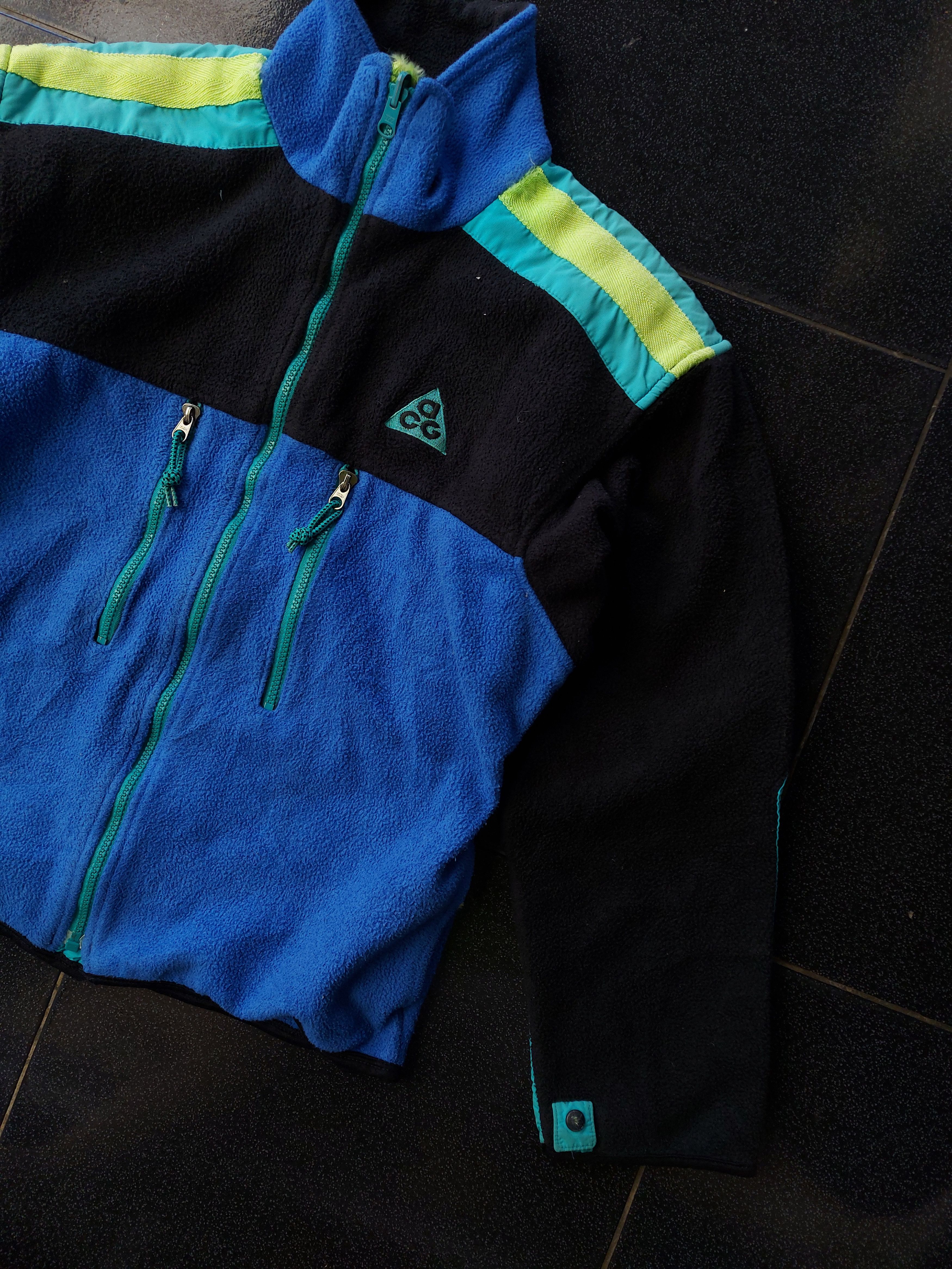 希少 90s Nike ACG MAKALU FLEECE JACKET Vintage 1990s Nike ACG Pullover Fleece Jacket Red Therma Fit