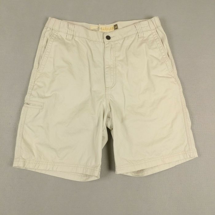 Vintage Kahala Shorts Mens 34 Chino Cream Stretch Casual Flat Front ...