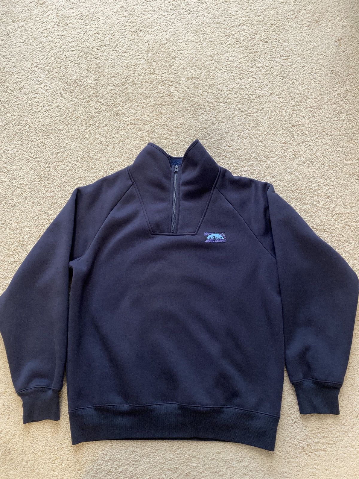 Palace Palace Bonded Fleece 1/4 Zip Navy | Grailed