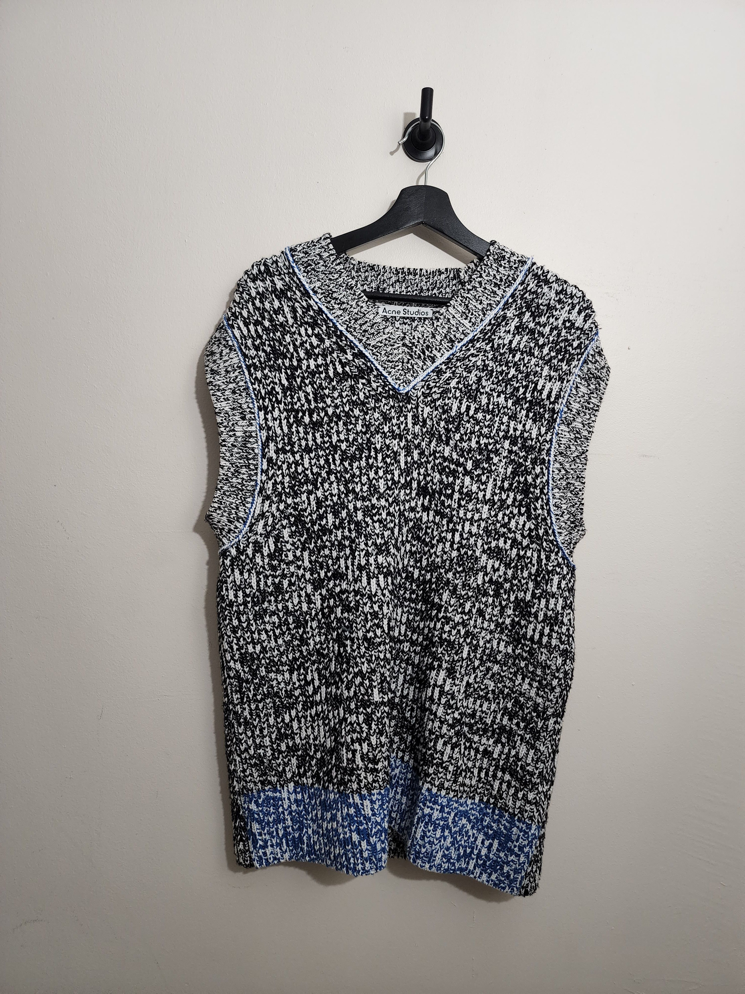 Acne Studios Acne Studios Black&White Chunky Sweater Vest Size US M / EU 48-50 / 2 - 5 Thumbnail
