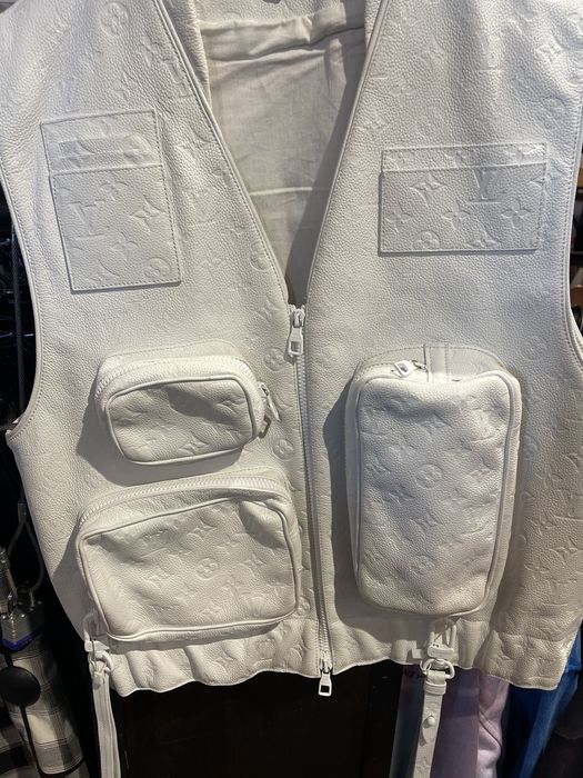 Louis Vuitton Cut Away Vest Monogram White in Embossed Grained Leather with  White - US