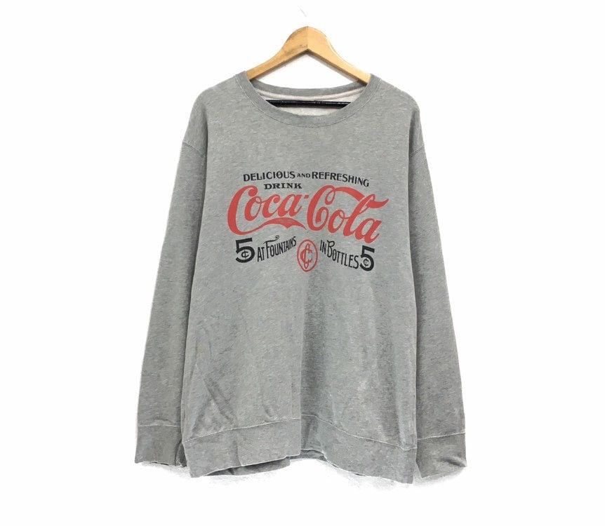 Coca Cola Crewneck Sweatshirt Big Logo Spell Out Pullover
