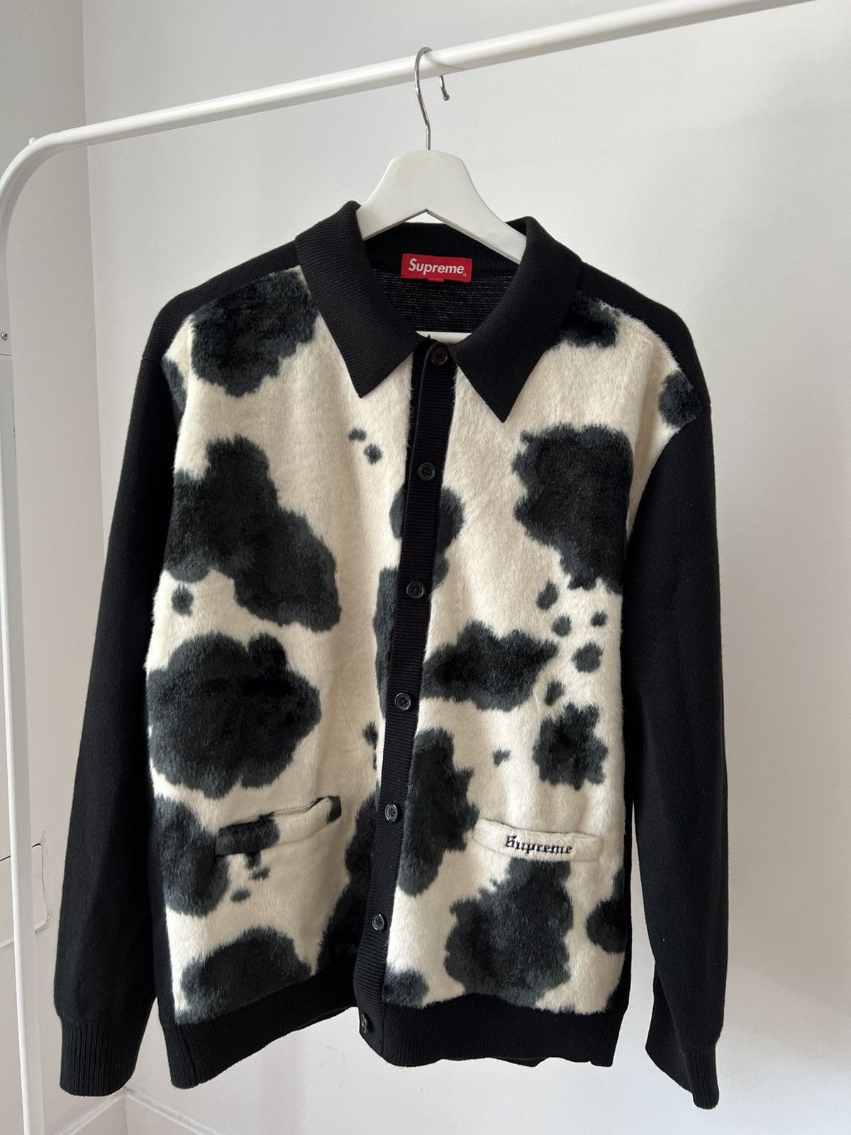 ☆日本の職人技☆ 21aw supreme 登坂広臣着用 cow cardigan print 