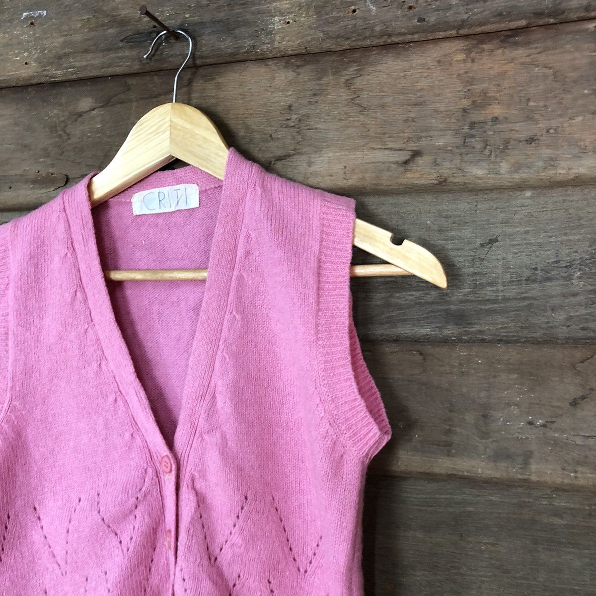 Aran Isles Knitwear CRTI Pink Vest sleeveless japan #H251 Size XS / US 0-2 / IT 36-38 - 7 Thumbnail