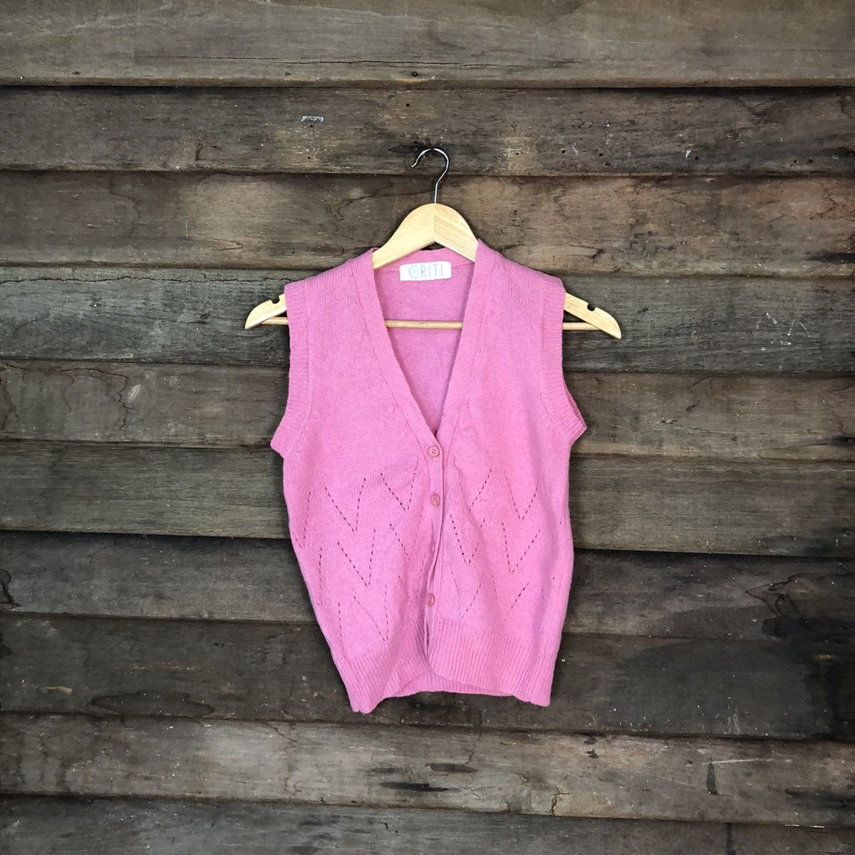 Aran Isles Knitwear CRTI Pink Vest sleeveless japan #H251 Size XS / US 0-2 / IT 36-38 - 1 Thumbnail