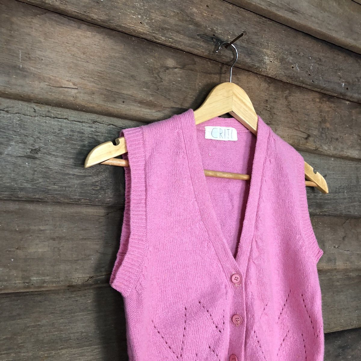 Aran Isles Knitwear CRTI Pink Vest sleeveless japan #H251 Size XS / US 0-2 / IT 36-38 - 6 Thumbnail