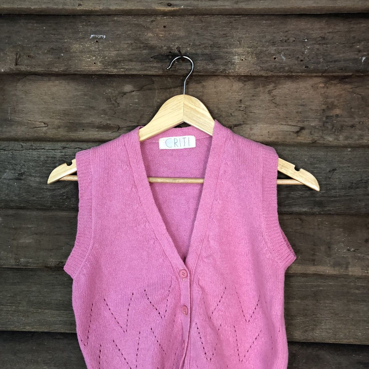Aran Isles Knitwear CRTI Pink Vest sleeveless japan #H251 Size XS / US 0-2 / IT 36-38 - 2 Thumbnail