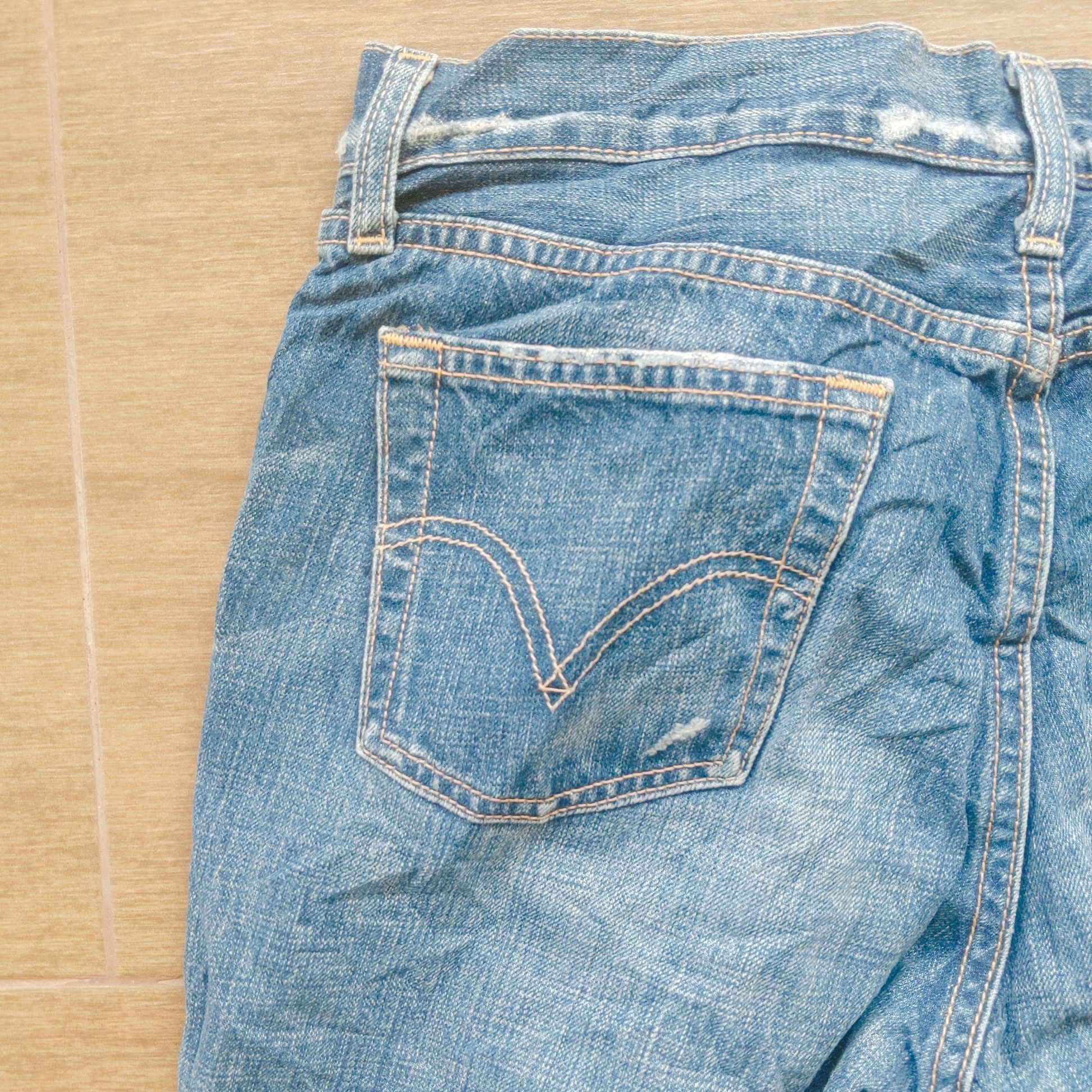 Jean × Levi's × Vintage Vintage Levis 501 W28 Distressed Short Denim Button Pants Size US 28 / EU 44 - 5 Thumbnail