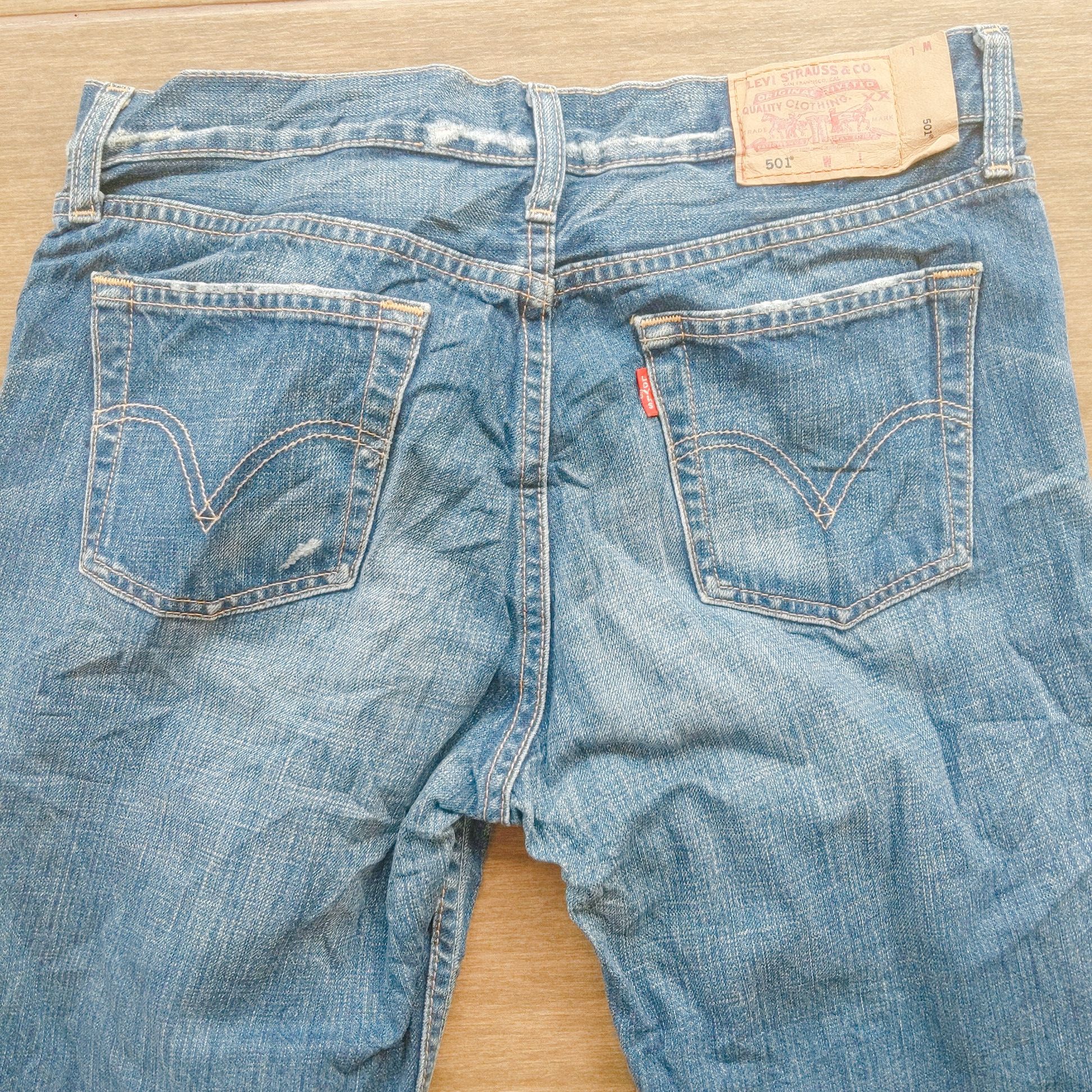 Jean × Levi's × Vintage Vintage Levis 501 W28 Distressed Short Denim Button Pants Size US 28 / EU 44 - 6 Thumbnail