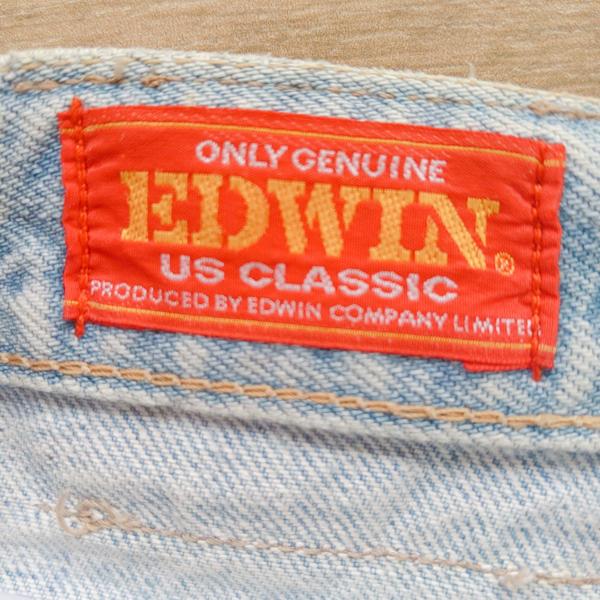 Japanese Brand Vintage EDWIN US Classic Distressed Faded Denim Pants Size US 30 / EU 46 - 9 Thumbnail