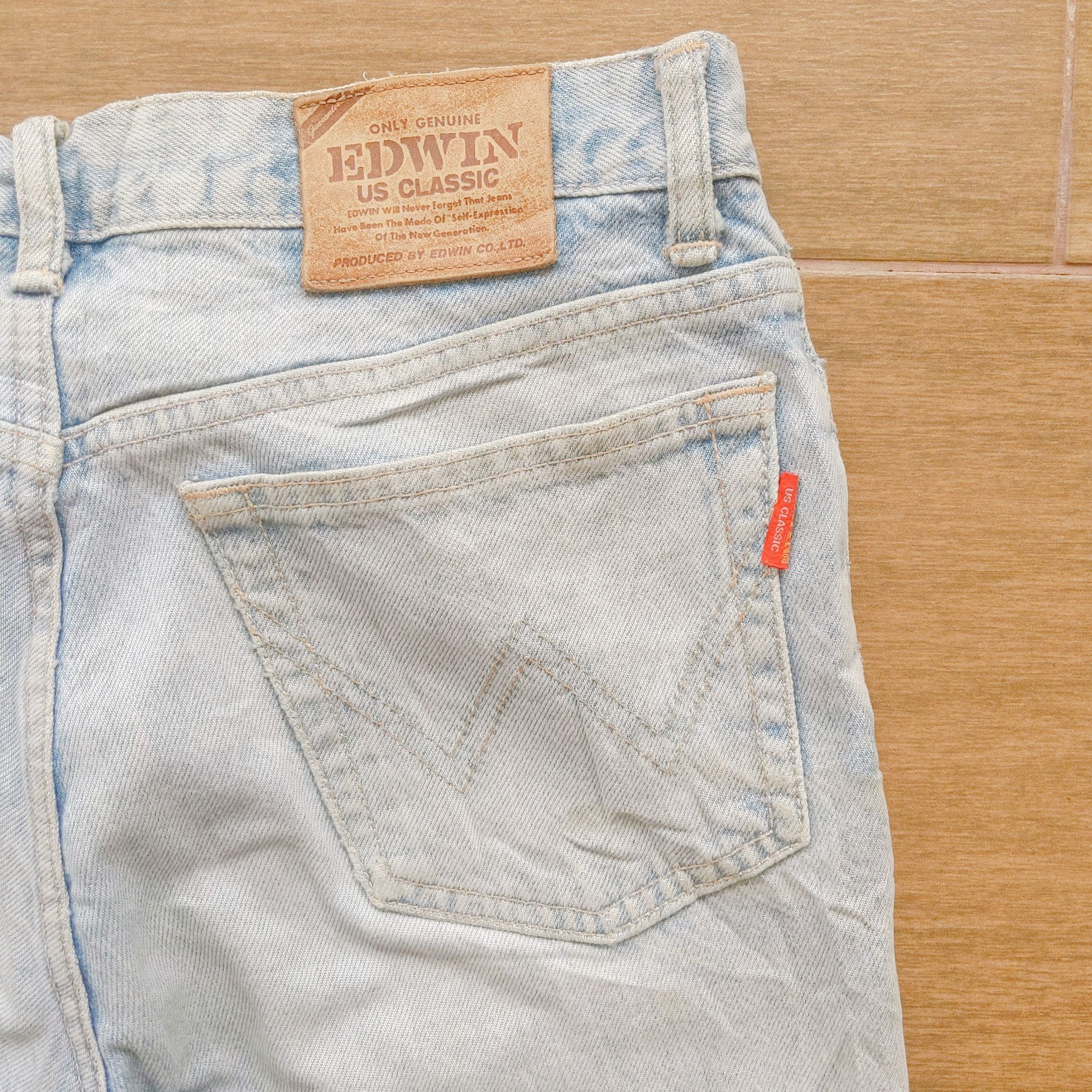Japanese Brand Vintage EDWIN US Classic Distressed Faded Denim Pants Size US 30 / EU 46 - 3 Thumbnail