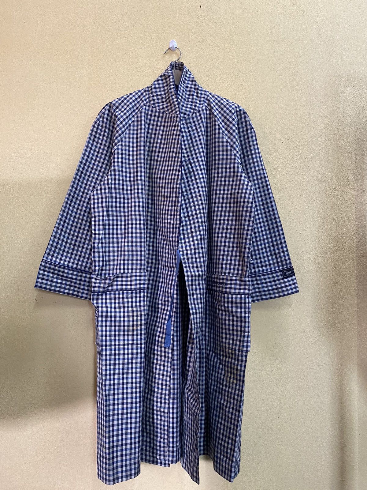 Steals💥 Burberry Men Black Pattern Gingham Technical Wool
