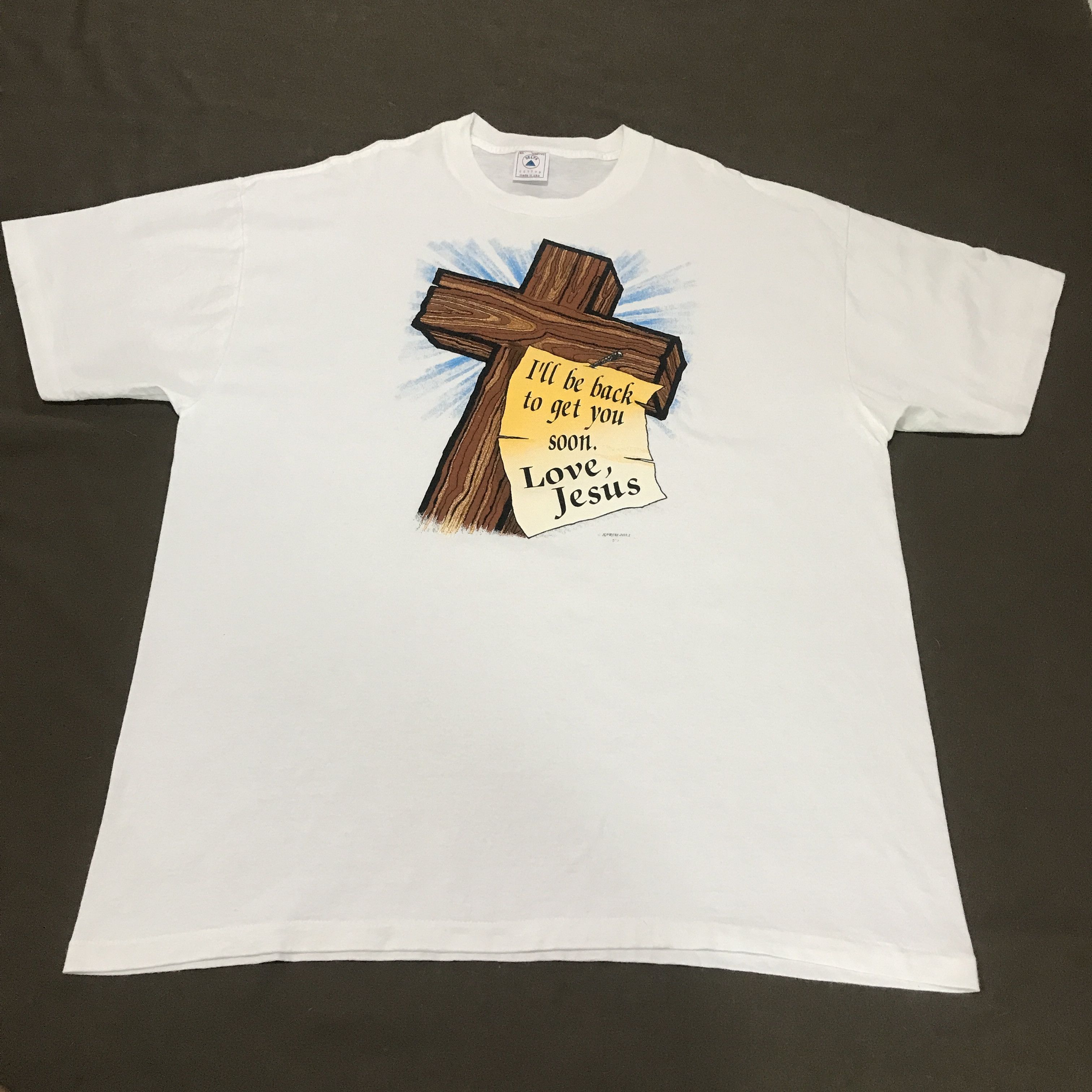 Vintage Vintage 90s God I’ll be beck to get you soon cross Jesus Tee Size US XL / EU 56 / 4 - 2 Thumbnail