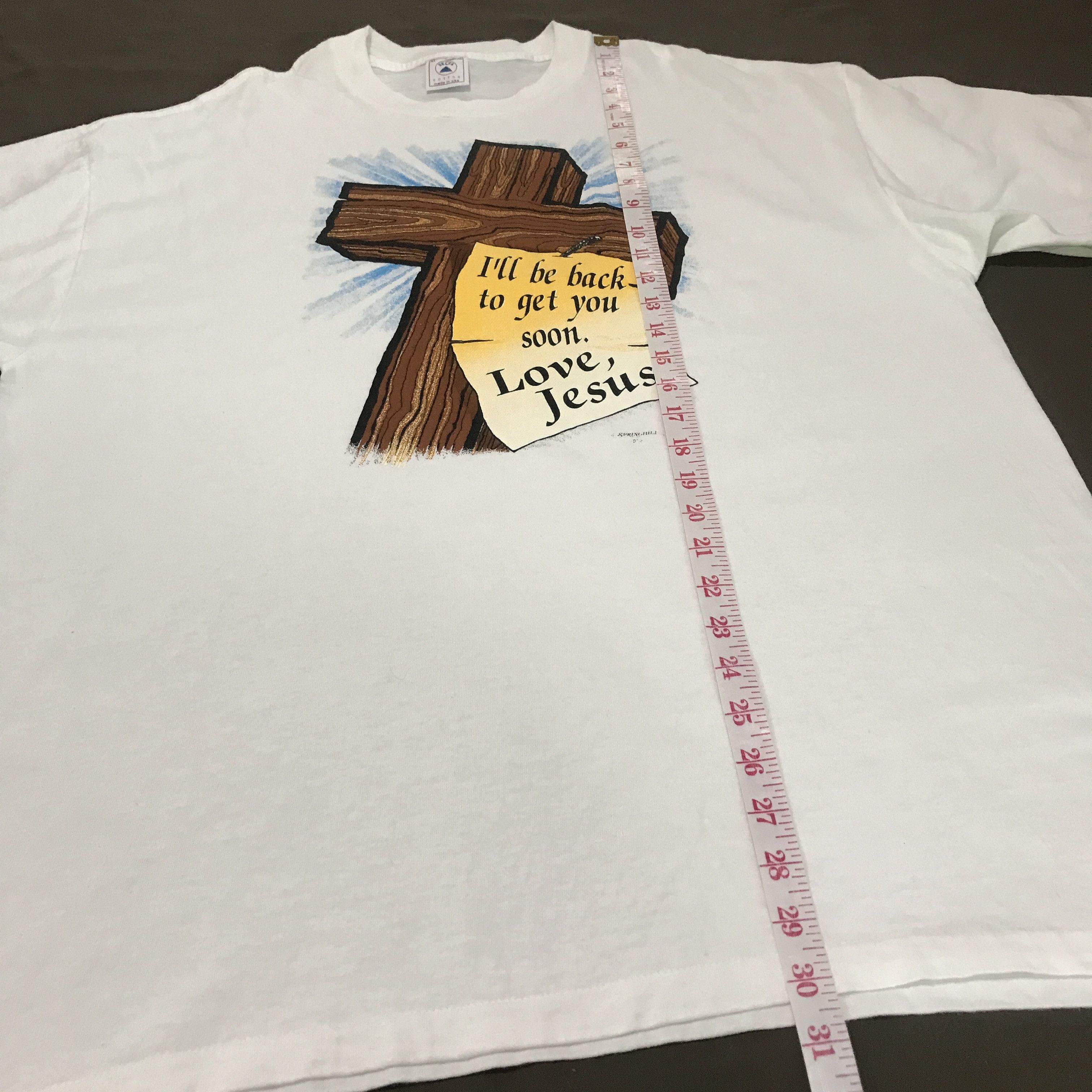 Vintage Vintage 90s God I’ll be beck to get you soon cross Jesus Tee Size US XL / EU 56 / 4 - 8 Thumbnail