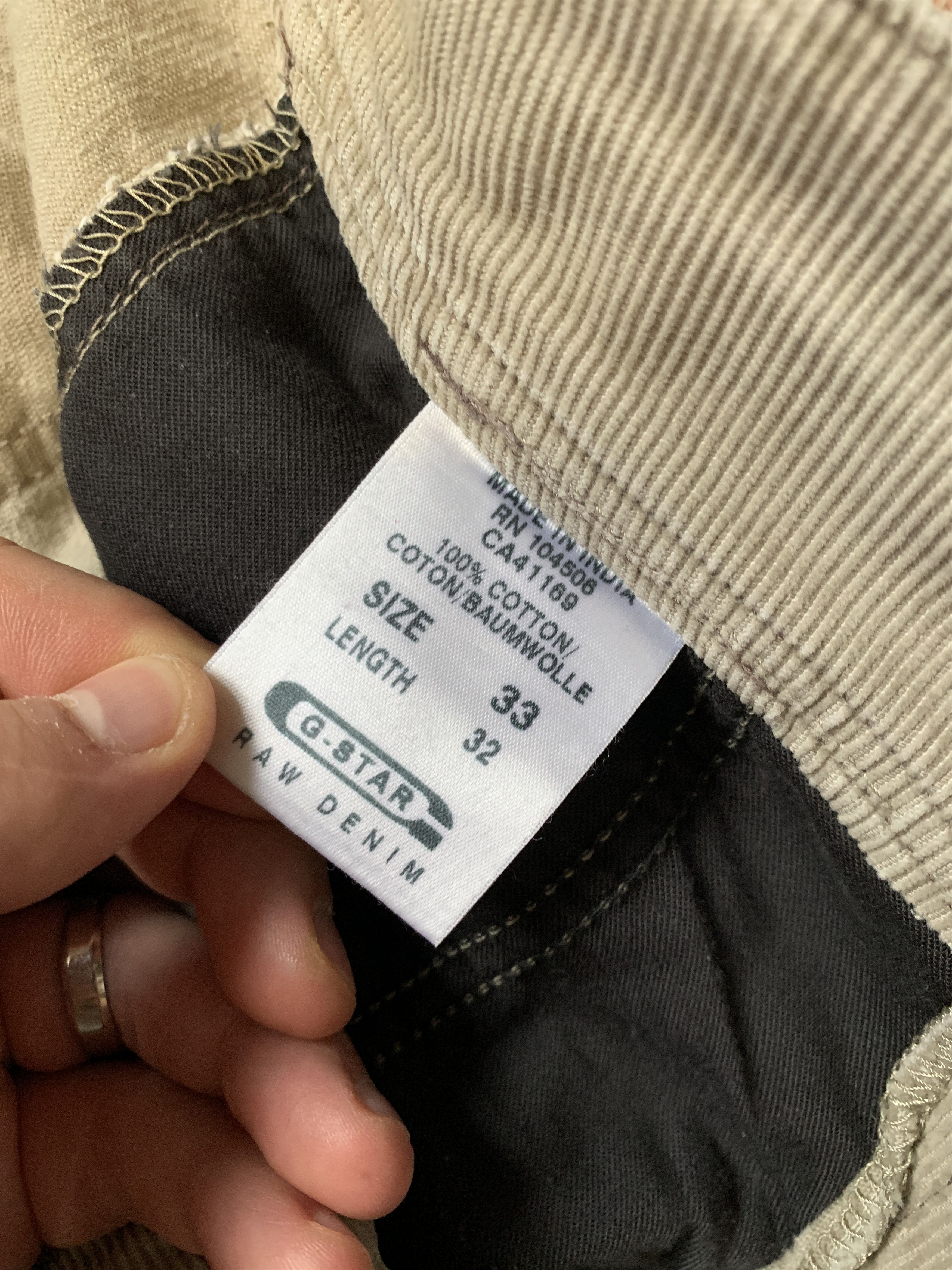 G-Star G-Srat Raw Velvet Vintage Pants Size 33" - 14 Thumbnail