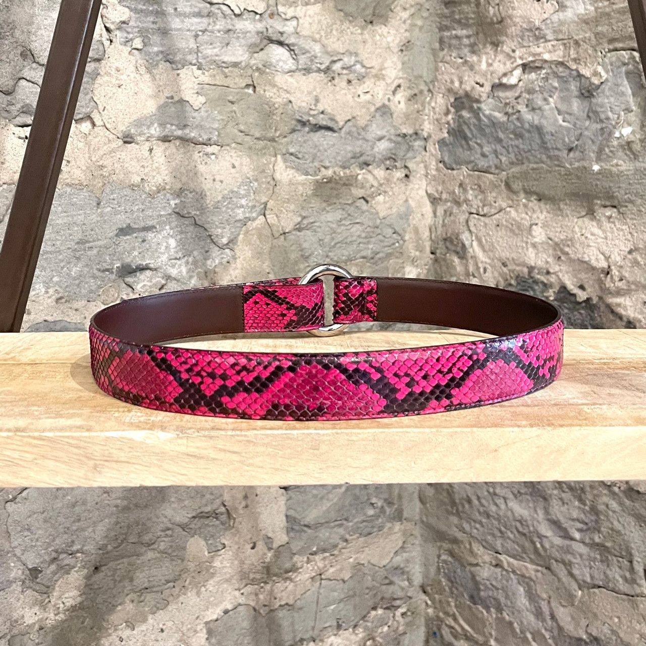 Dolce & Gabbana Dolce & Gabbana Fuschia Pink Black Python Belt Size ONE SIZE - 6 Thumbnail