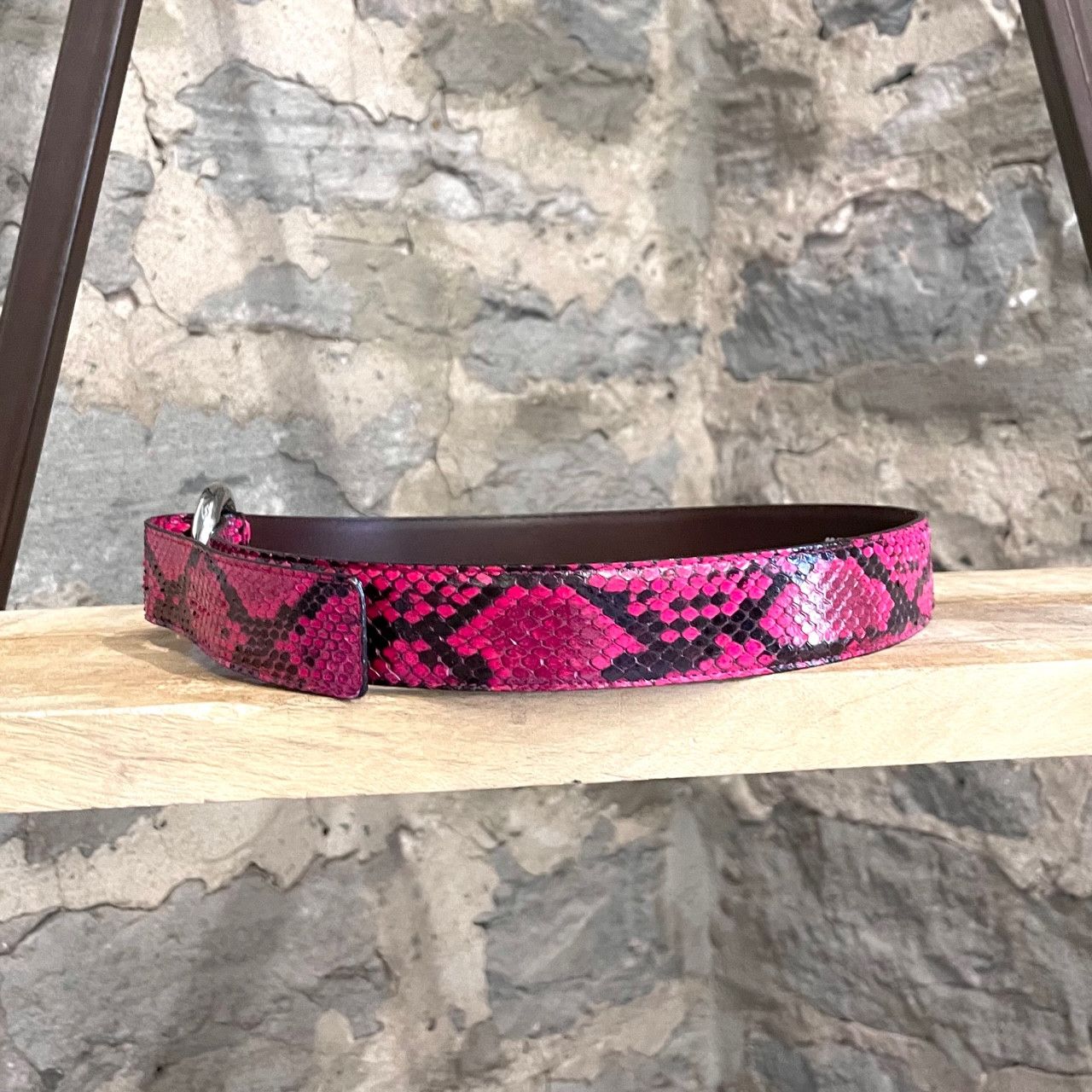 Dolce & Gabbana Dolce & Gabbana Fuschia Pink Black Python Belt Size ONE SIZE - 5 Thumbnail