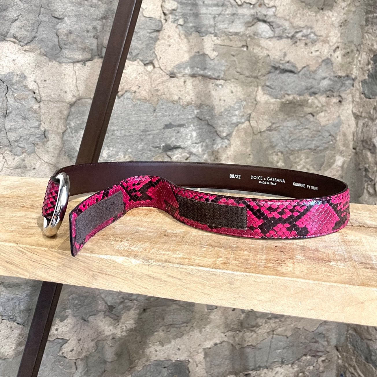 Dolce & Gabbana Dolce & Gabbana Fuschia Pink Black Python Belt Size ONE SIZE - 9 Thumbnail