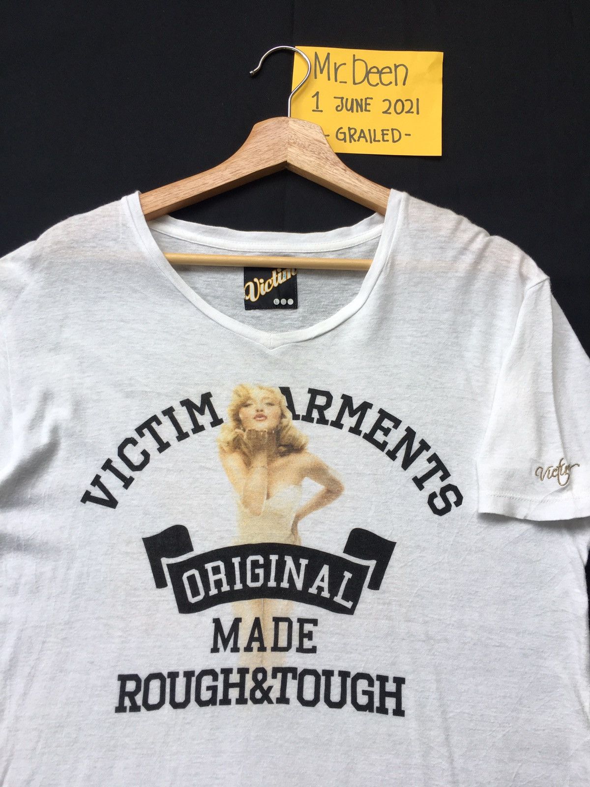 image of Vintage Victim Marilyn Monroe Printed Tshirt in White, Men's (Size Medium)