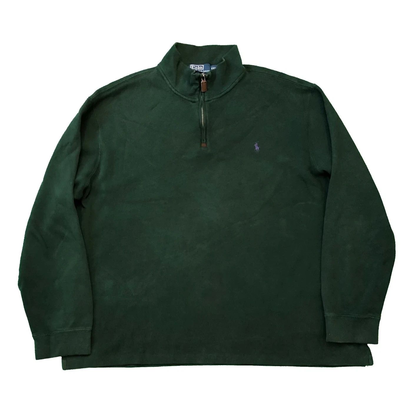 Polo Ralph Lauren × Ralph Lauren × Vintage Vintage 90’s Polo Ralph Lauren Quarter Zip Sweatshirt Size US XL / EU 56 / 4 - 1 Thumbnail