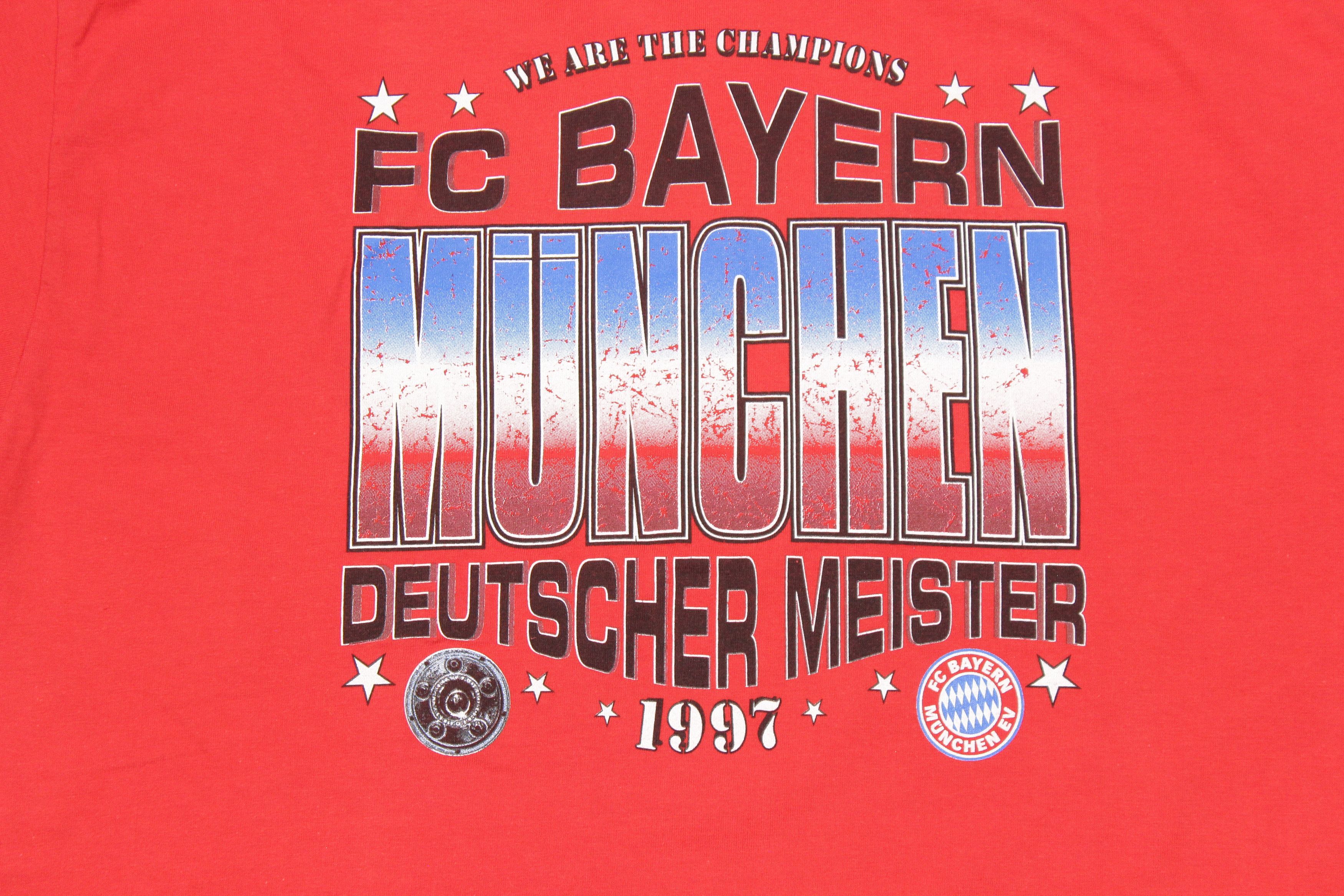Vintage 1997 FC Bayern Munchen Big Logo T-Shirt Size US XL / EU 56 / 4 - 3 Thumbnail