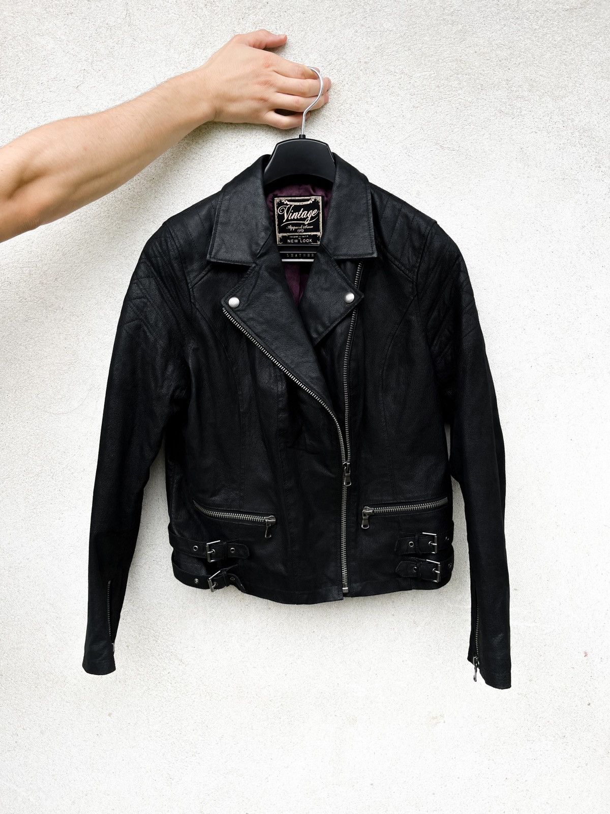 Genuine Leather Vintage new look geniue leather biker jacket Size XXL / US 16-18 / IT 52-54 - 2 Thumbnail